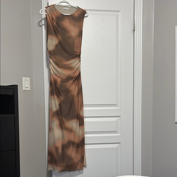 stradivarius Dresses & Skirts - Elegant Brown and Tan Women's Dress